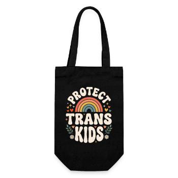 Fierté LGBTQ - Protéger les enfants trans - Sac à bouteille - noir - Devant