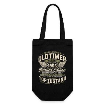 Oldtimer Baujahr 1956 Jahrgang Geburtstag Geschenk - Geschenkbeutel für Flaschen - Schwarz - Vorne
