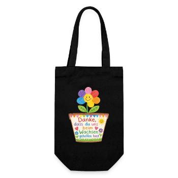 Danke das du uns beim Wachsen geholfen hast!  - Geschenkbeutel für Flaschen - Schwarz - Vorne