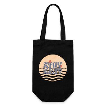 Stay Salty Waves Art - Gift Bag for Bottles - black - Front
