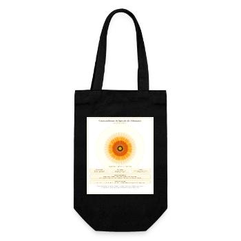 Chrysantème et Spirale de Fibonacci - Sac à bouteille - noir - Devant