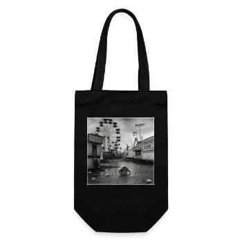 Abandoned Funfair Raccoon Retro Funfair Animal - Gift Bag for Bottles - black - Front