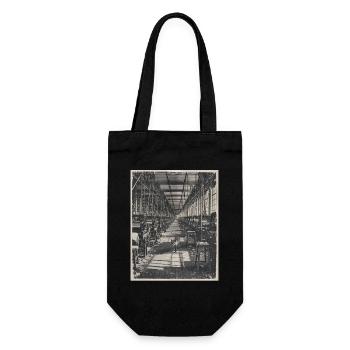Lost Places Fox Retro Industry Animal Crime - Gift Bag for Bottles - black - Front