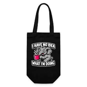 Je n’ai aucune idée : cadeau éléphant pour les fans de café - Sac à bouteille - noir - Devant