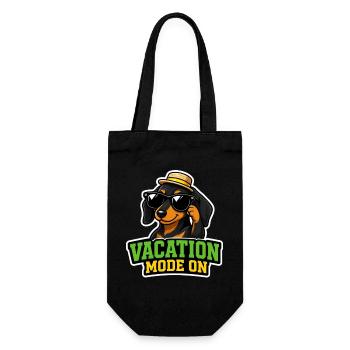 Vacation Fashion On Dachshund Dog Saying Vacation T-Shirt - Gift Bag for Bottles - black - Front