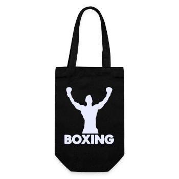 Boxer Sieg Silhouette - Geschenkbeutel für Flaschen - Schwarz - Vorne