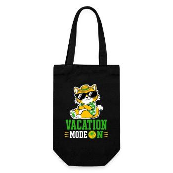 Vacation Mode On Cat Sunglasses Motif - Gift Bag for Bottles - black - Front