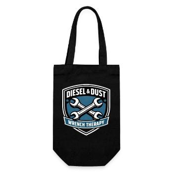 Diesel & Dust Wrench Therapy Schrauber Motiv - Geschenkbeutel für Flaschen - Schwarz - Vorne