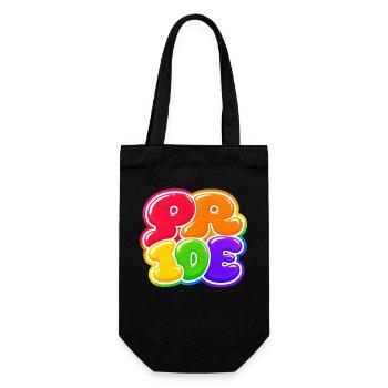 Pride Bubble Rainbow CSD Shirt Sticker - Gift Bag for Bottles - black - Front