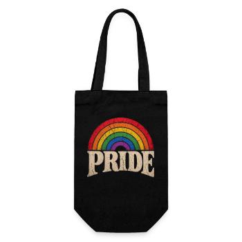 Pride Regenbogen Geschenk für LGBTQ Community - Geschenkbeutel für Flaschen - Schwarz - Vorne