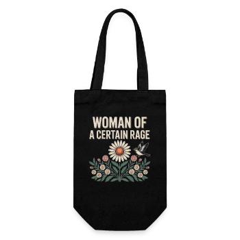 Woman Of A Certain Rage Flowers Bird Shirt Sticker - Gift Bag for Bottles - black - Front
