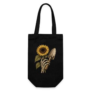 Sunflower Skeleton Hoodie Vintage Halloween - Gift Bag for Bottles - black - Front