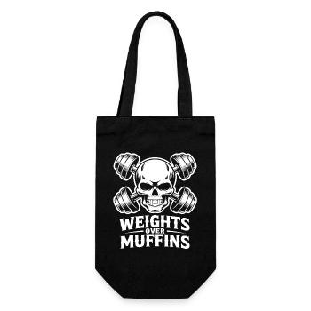 Weights Over Muffins Skull - Gift Bag for Bottles - black - Front