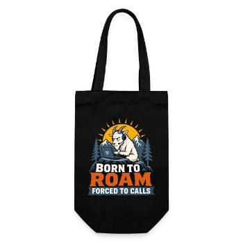 Born to Roam – Remote-Work-Ziege - Geschenkbeutel für Flaschen - Schwarz - Vorne