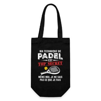 Meine Padel-Technik - Geschenkbeutel für Flaschen - Schwarz - Vorne