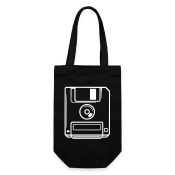 Retro Diskette Vintage Computer Symbol - Geschenkbeutel für Flaschen - Schwarz - Vorne