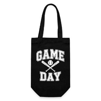 Game Day Baseball – Schläger & Ball - Geschenkbeutel für Flaschen - Schwarz - Vorne