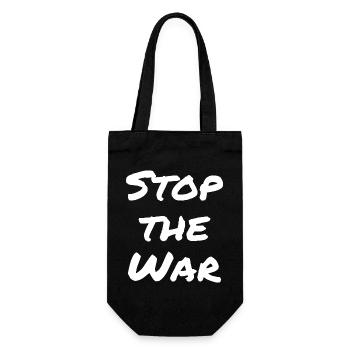 Stop the war - Geschenkbeutel für Flaschen - Schwarz - Vorne