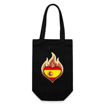 Spain Heart on Fire - Geschenkbeutel für Flaschen - Schwarz - Vorne