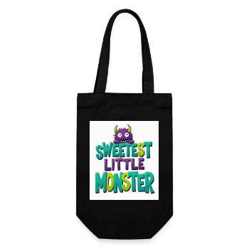 Das süßeste kleine Monster - Geschenkbeutel für Flaschen - Schwarz - Vorne