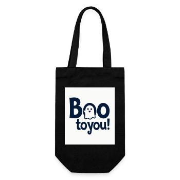 Buh an dich Ghost Design - Geschenkbeutel für Flaschen - Schwarz - Vorne