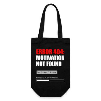 404 Motivation nicht gefunden - Geschenkbeutel für Flaschen - Schwarz - Vorne