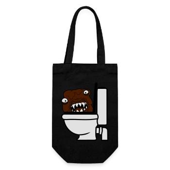klo toilette scheisse kacke kot wc gefaehrlich baz - Geschenkbeutel für Flaschen - Schwarz - Vorne