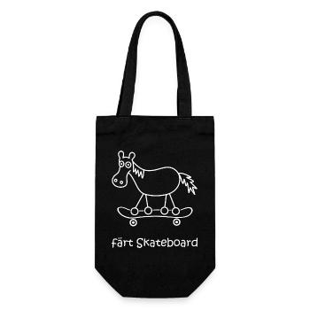 färt skateboard, skaten, Pferd mit Rädern, Skater - Geschenkbeutel für Flaschen - Schwarz - Vorne