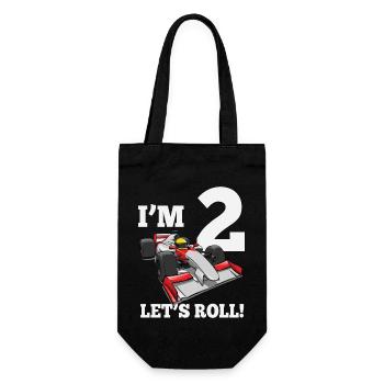 I Am 2 Let's Roll racing car for 2 year old - Gift Bag for Bottles - black - Front