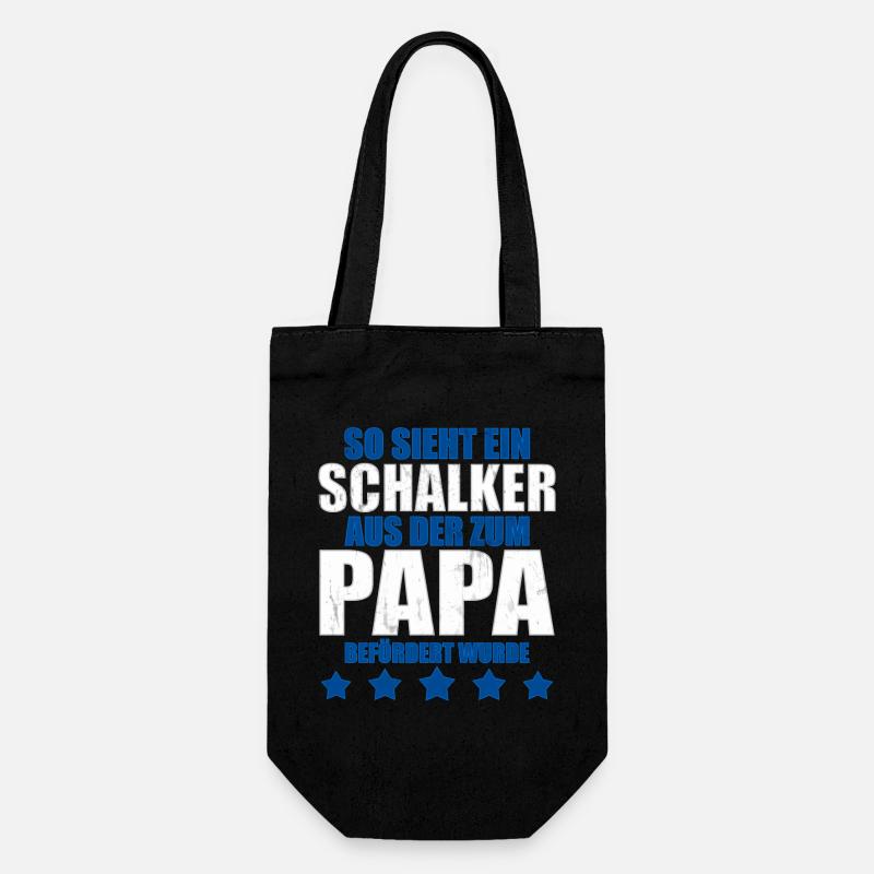 Schalker Papa | Schalke Vatertags Geschenkidee - Geschenkbeutel für Flaschen - Schwarz