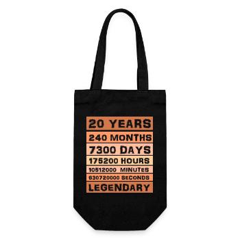 20 Years Legendary - Anniversary, Anniversary, Company - Gift Bag for Bottles - black - Front