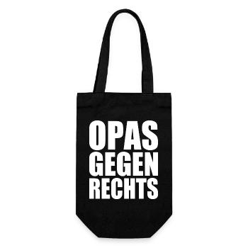 Opas gegen rechts - Geschenkbeutel für Flaschen - Schwarz - Vorne