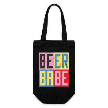 Bier Babe - Geschenkbeutel für Flaschen - Schwarz - Vorne