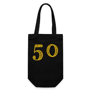 50 ANS. 50e ANNIVERSAIRE. ANNIVERSAIRE 50 ANS. 50 - Sac à bouteille - noir - Devant