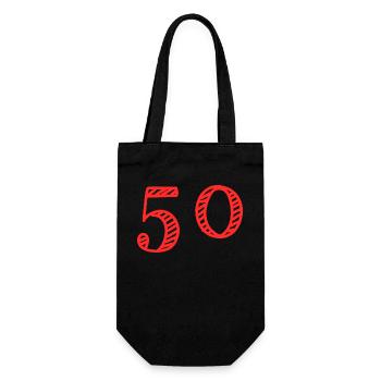 50 ANS. 50e ANNIVERSAIRE. ANNIVERSAIRE 50 ANS.50 - Sac à bouteille - noir - Devant