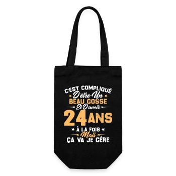 Cadeau d'anniversaire Beau gosse et d'avoir 24 ans - Sac à bouteille - noir - Devant