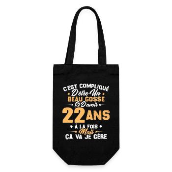Cadeau d'anniversaire Beau gosse et d'avoir 22 ans - Sac à bouteille - noir - Devant