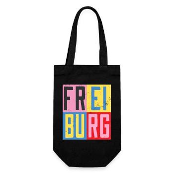 Freiburg Städte Design - Geschenkbeutel für Flaschen - Schwarz - Vorne