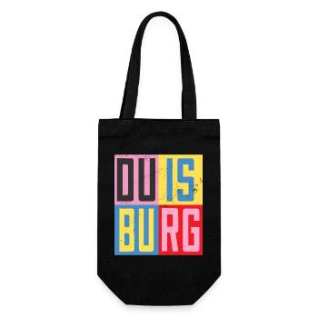 Duisburg Städte Design - Geschenkbeutel für Flaschen - Schwarz - Vorne