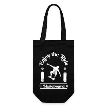 Die Fahrt genießen - Enjoy the Ride - Skateboard - Geschenkbeutel für Flaschen - Schwarz - Vorne