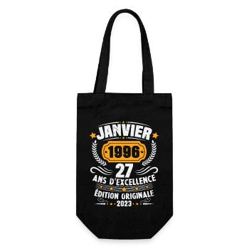 Cadeau D'anniversaire 27 Ans Janvier 1996 Vintage - Sac à bouteille - noir - Devant