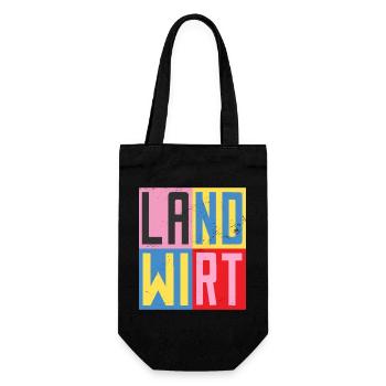 Landwirt Design - Geschenkbeutel für Flaschen - Schwarz - Vorne