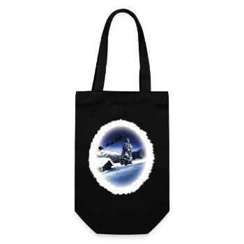 Christmas sledding - Gift Bag for Bottles - black - Front