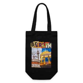 Berlin Germany City Skyline Vintage Retro - Gift Bag for Bottles - black - Front