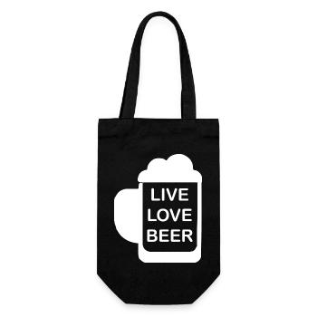 Beer Wine Whiskey Schnapps Alcohol - Gift Bag for Bottles - black - Front