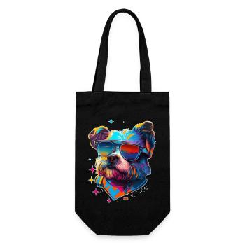 West Highland White Terrier Hipster Dog - Gift Bag for Bottles - black - Front