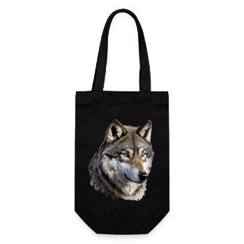 Der Wolf - Geschenkbeutel für Flaschen - Schwarz - Vorne