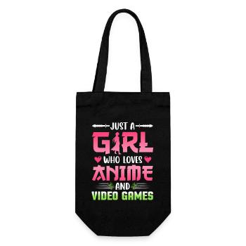 Juste une fille qui aime l’anime et les jeux vidéo - Sac à bouteille - noir - Devant