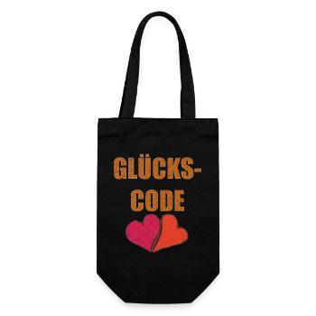 GLÜCKS CODE - Geschenkbeutel für Flaschen - Schwarz - Vorne