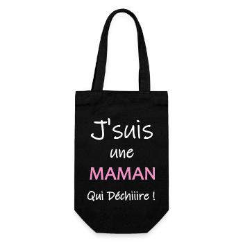 J'suis une maman qui déchire - Sac à bouteille - noir - Devant